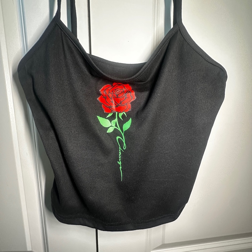 Black Rose Graphic Women's Top